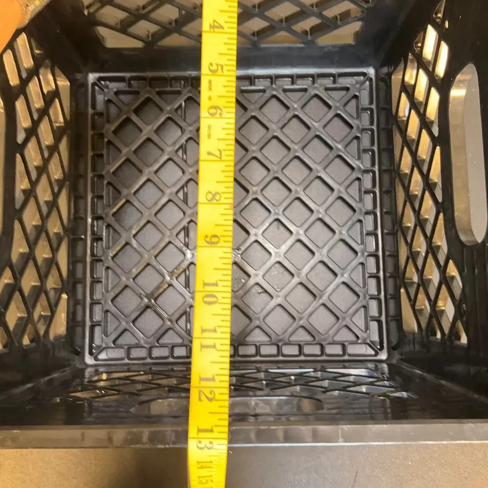 Vintage Borden Milk Crate Black Plastic Dairy Advertising Made USA 13x13